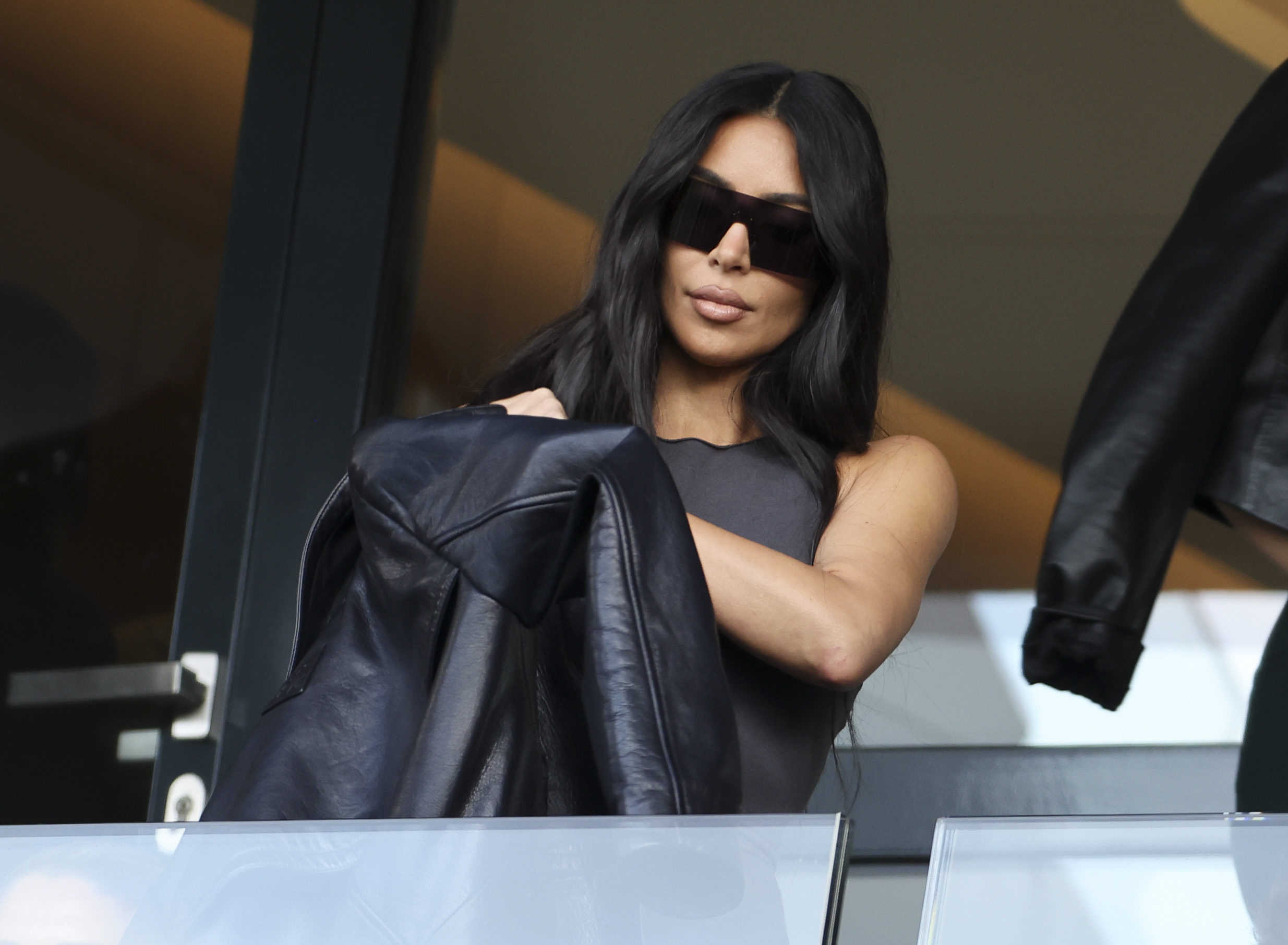 Kim Kardashian channels Uma Thurman in 'Kill Bill' with jacket