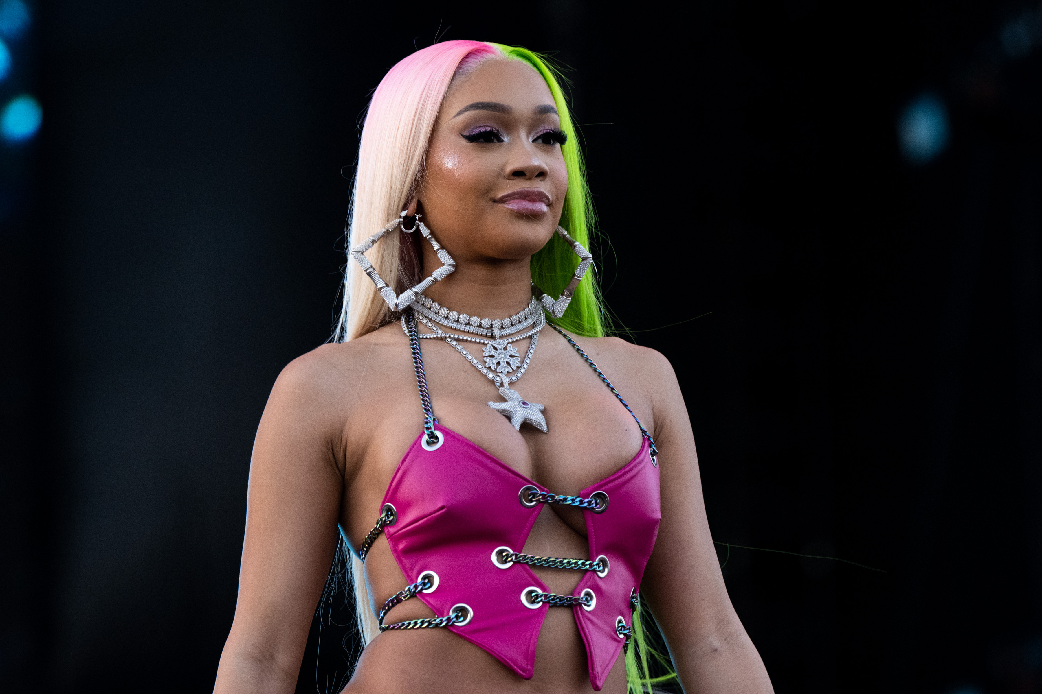 Saweetie Is “Ready To Play” In Sultry New Leather-Clad IG Photo Dump