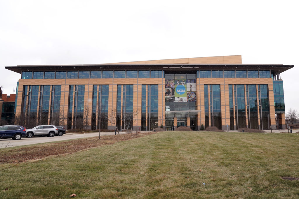 Image showing the exterior of the NCAA headquarters in Indianapolis.