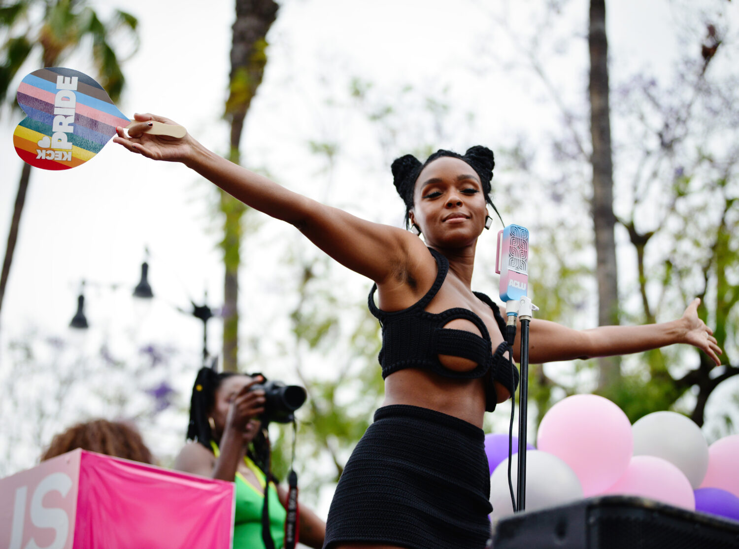 Janelle Monae Performs On Their Own Float At Pride Parade In L.A.