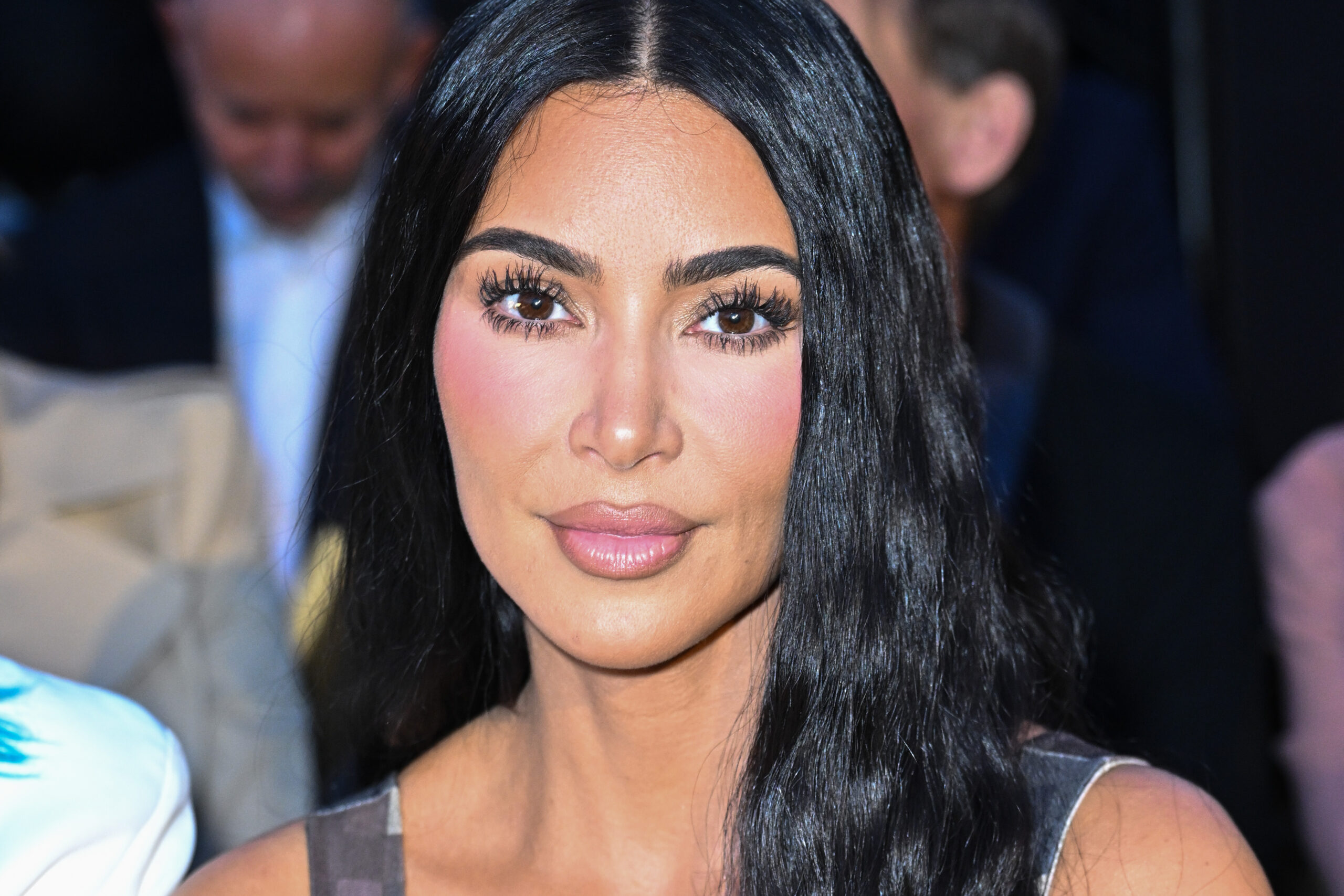 Kim Kardashian Channels Minecraft at Louis Vuitton Men's Show in