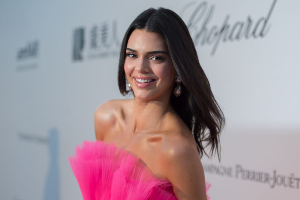 Kendall Jenner poses for amfAR Cannes Gala