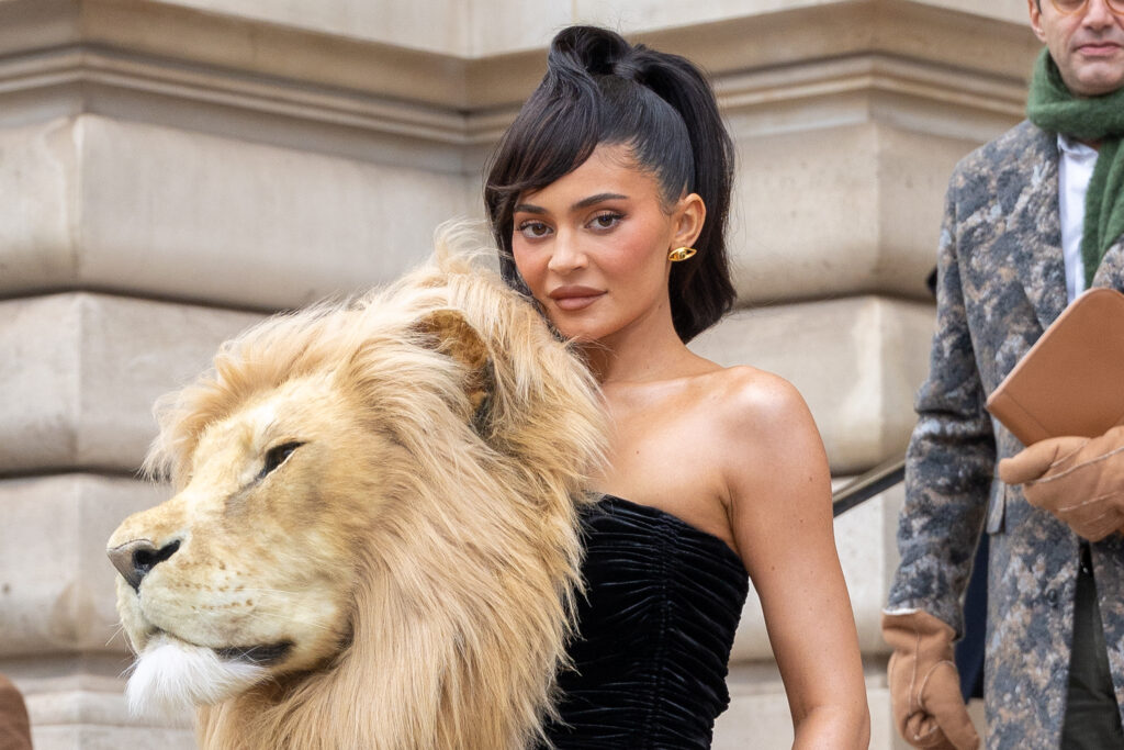 Kylie Jenner rocks a lion's head at Paris Fashion Week