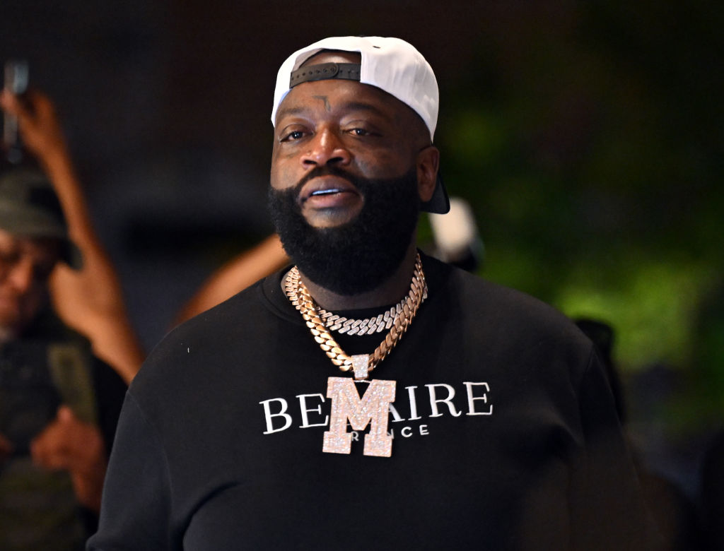 Rick Ross Chain Of Himself Wearing A Chain Of Himself