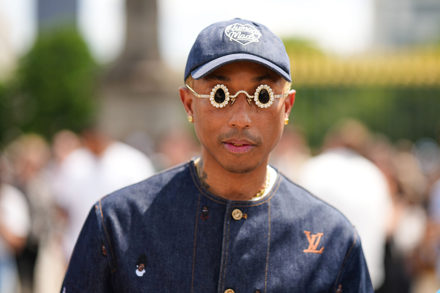 Nico and Pharrell Williams during Louis Vuitton and Interview