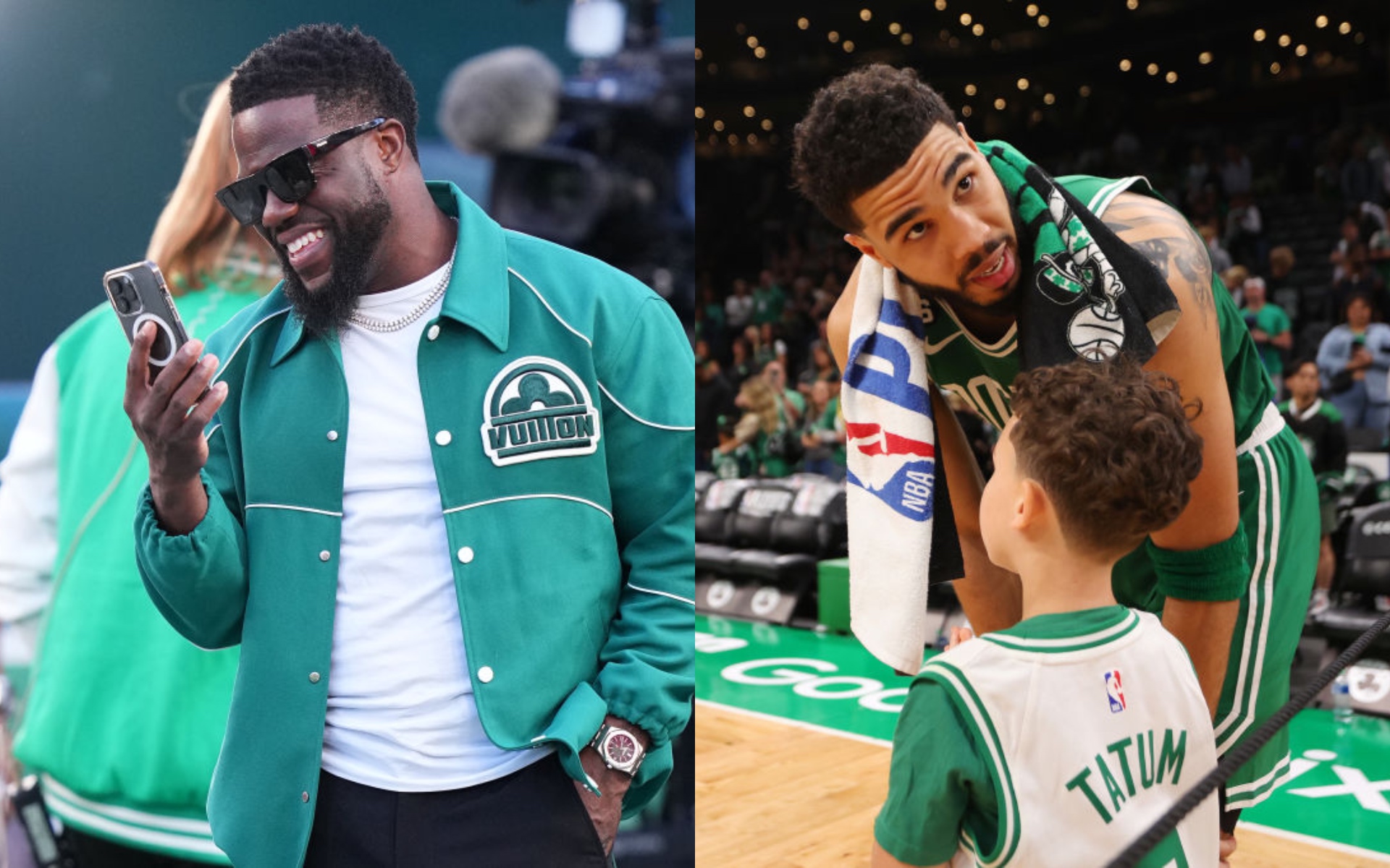 Jayson Tatum Trolls Kevin Hart By Having Him Wear His Son’s Custom Celtics Jersey: Watch