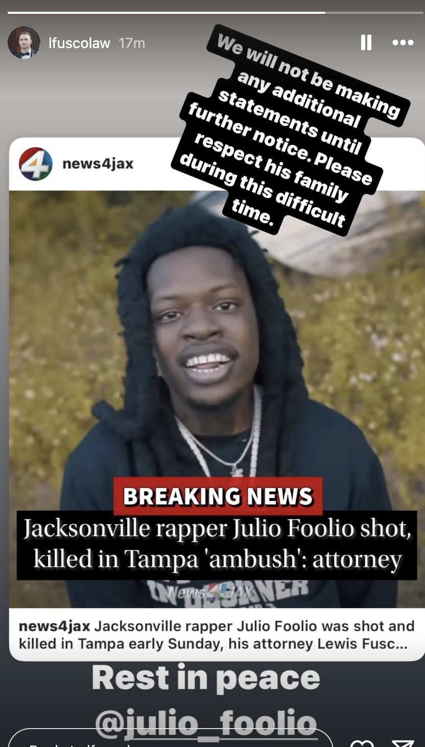 Foolio Dead Confirmed Lawyer Family Response Shooting Hip Hop News