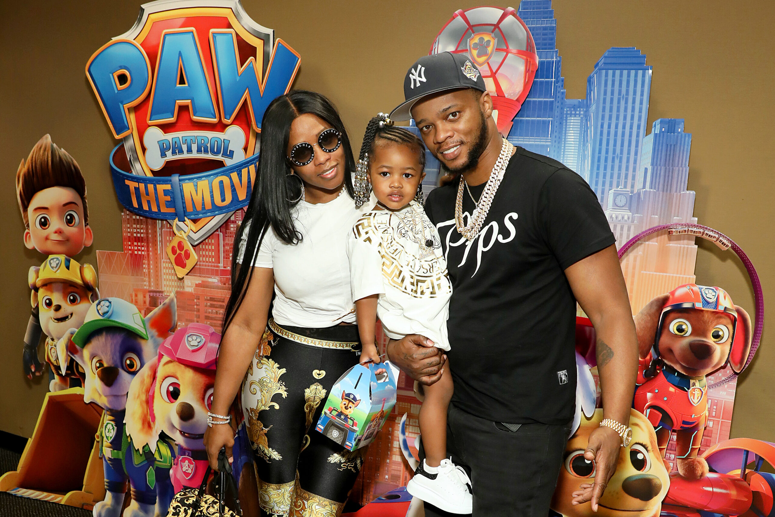 Remy Ma with daughter Reminsce Mackenzie Mackie and husband Papoose. 