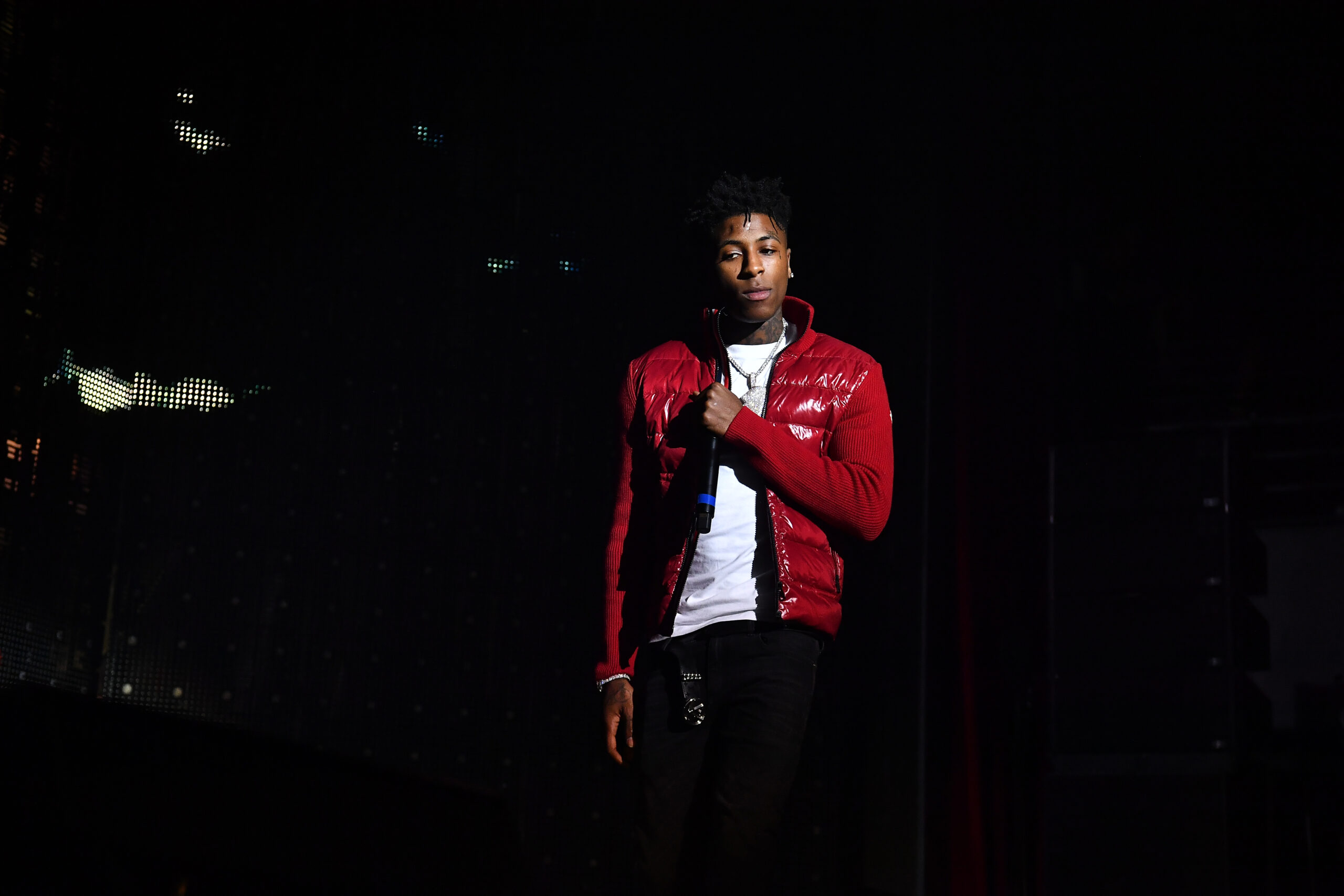 NBA Youngboy performs in red coat at <a href=