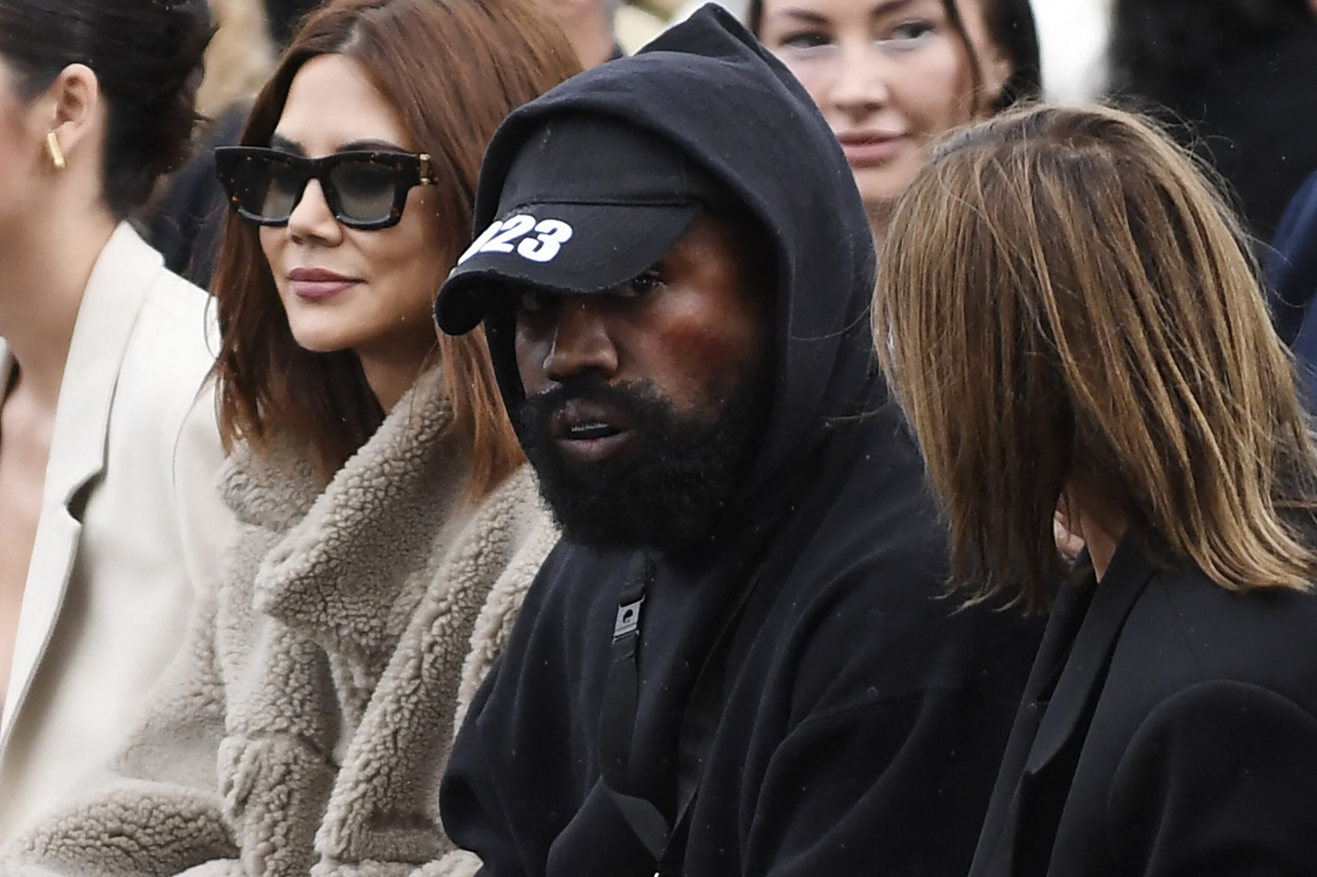 kanye west attends fashion show 