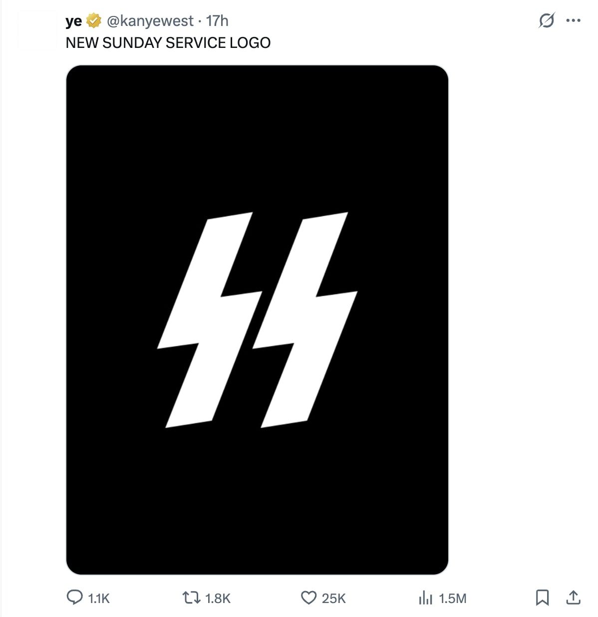 Screenshot of a Kanye West tweet.