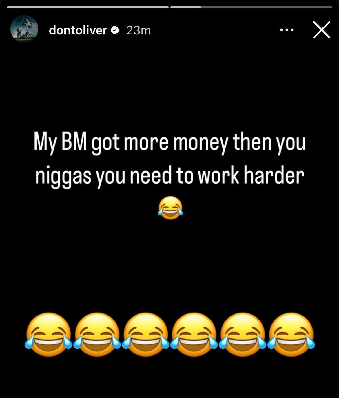Screenshot of a Don Toliver Instagram Story.