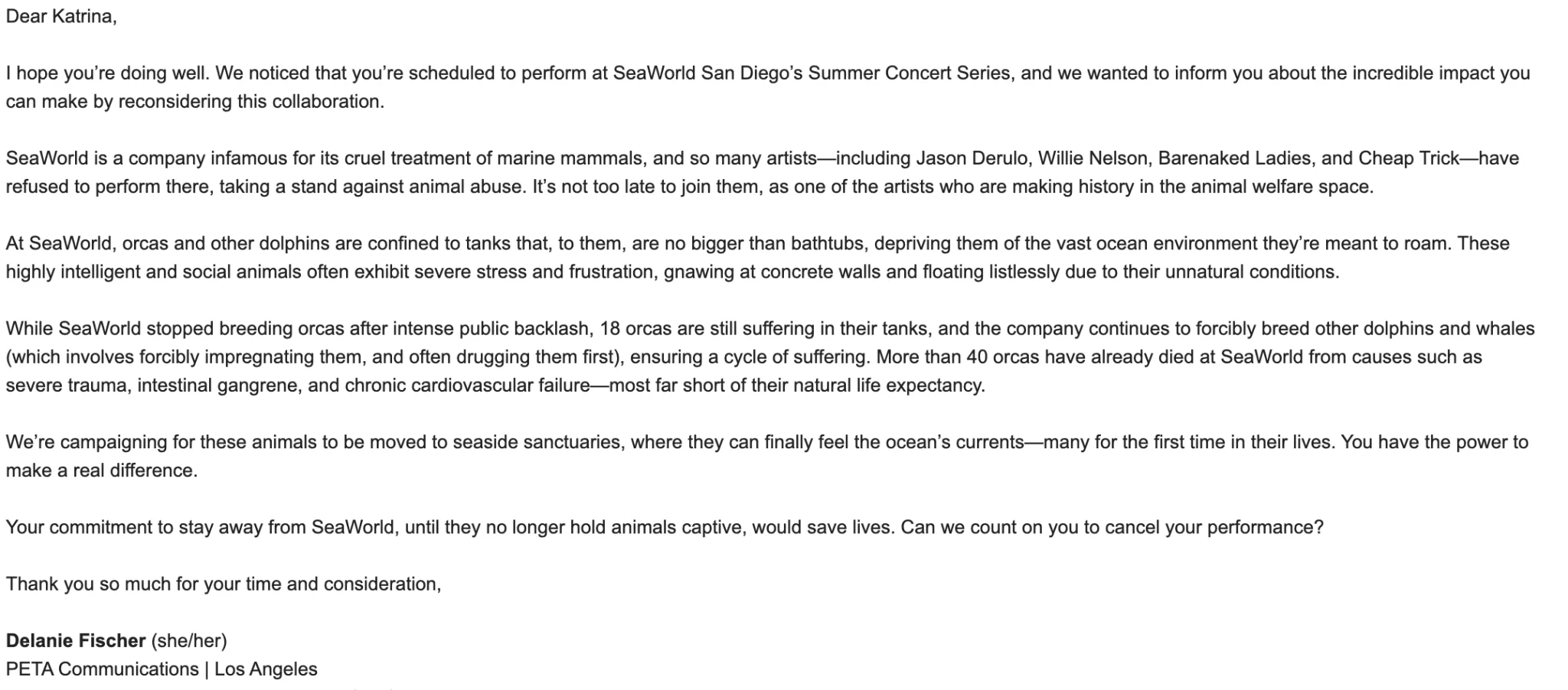 PETA Sets The Record Straight On Letter Sent To Trina Ahead Of SeaWorld Concert