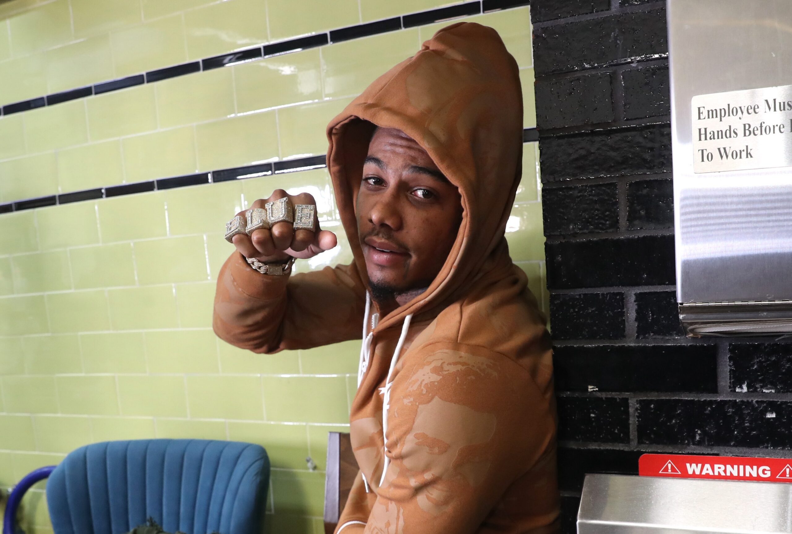 Blueface attends Daniels Leather Fashion Show at Blue Moon