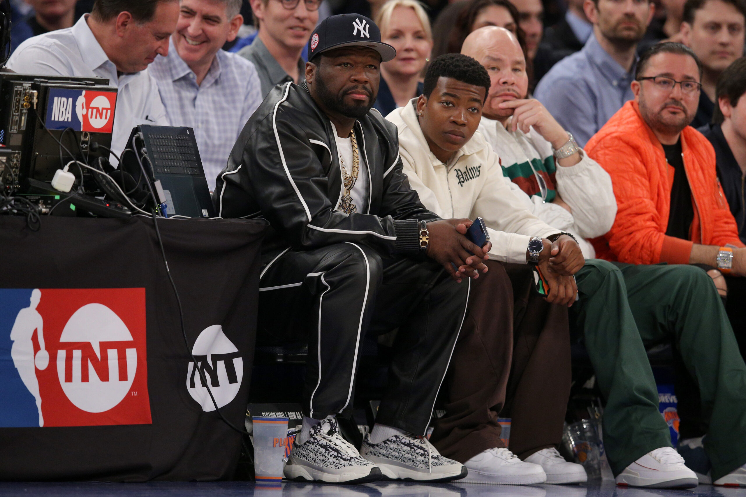 50 cent and fat joe courtside at Knicks game 