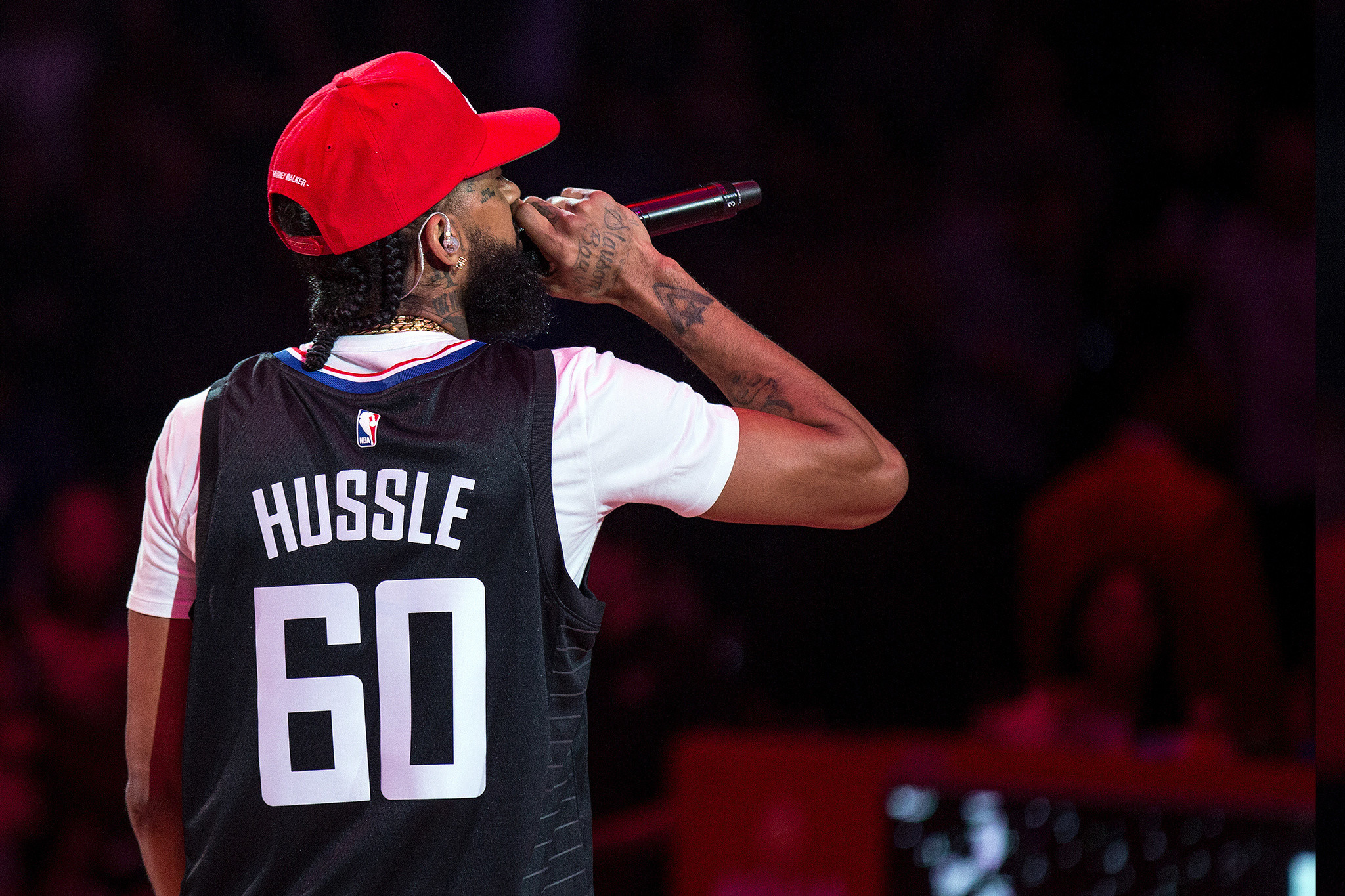 Nipsey Hussle Brings Out YG For Halftime Performance At Clippers Game