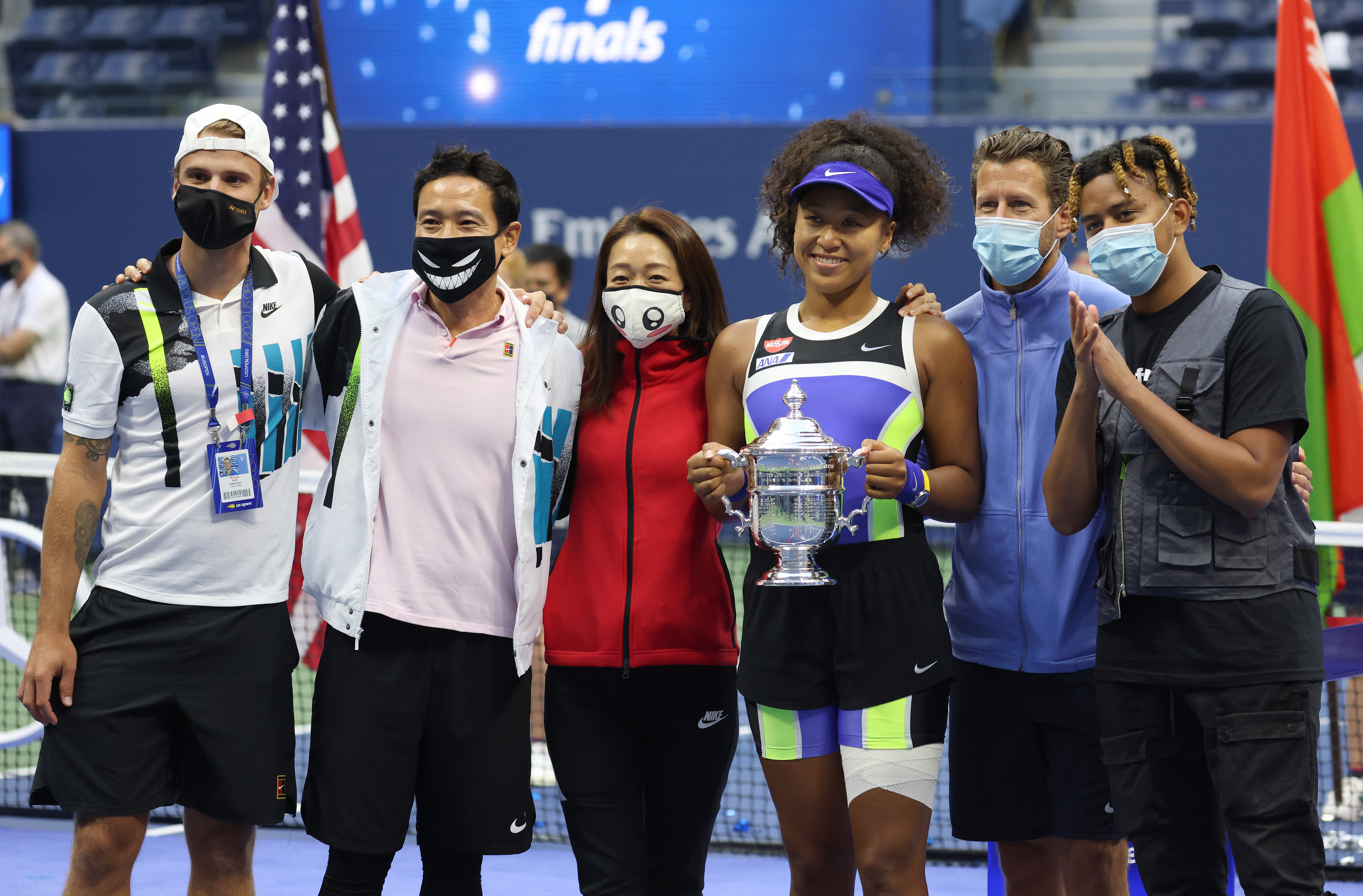 Naomi Osaka x boyfriend Cordae celebrating her US Open title win