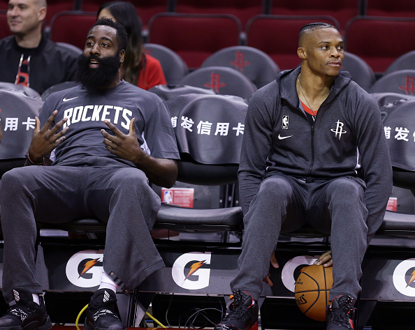 James Harden and Russell Westbrook outfits off the court
