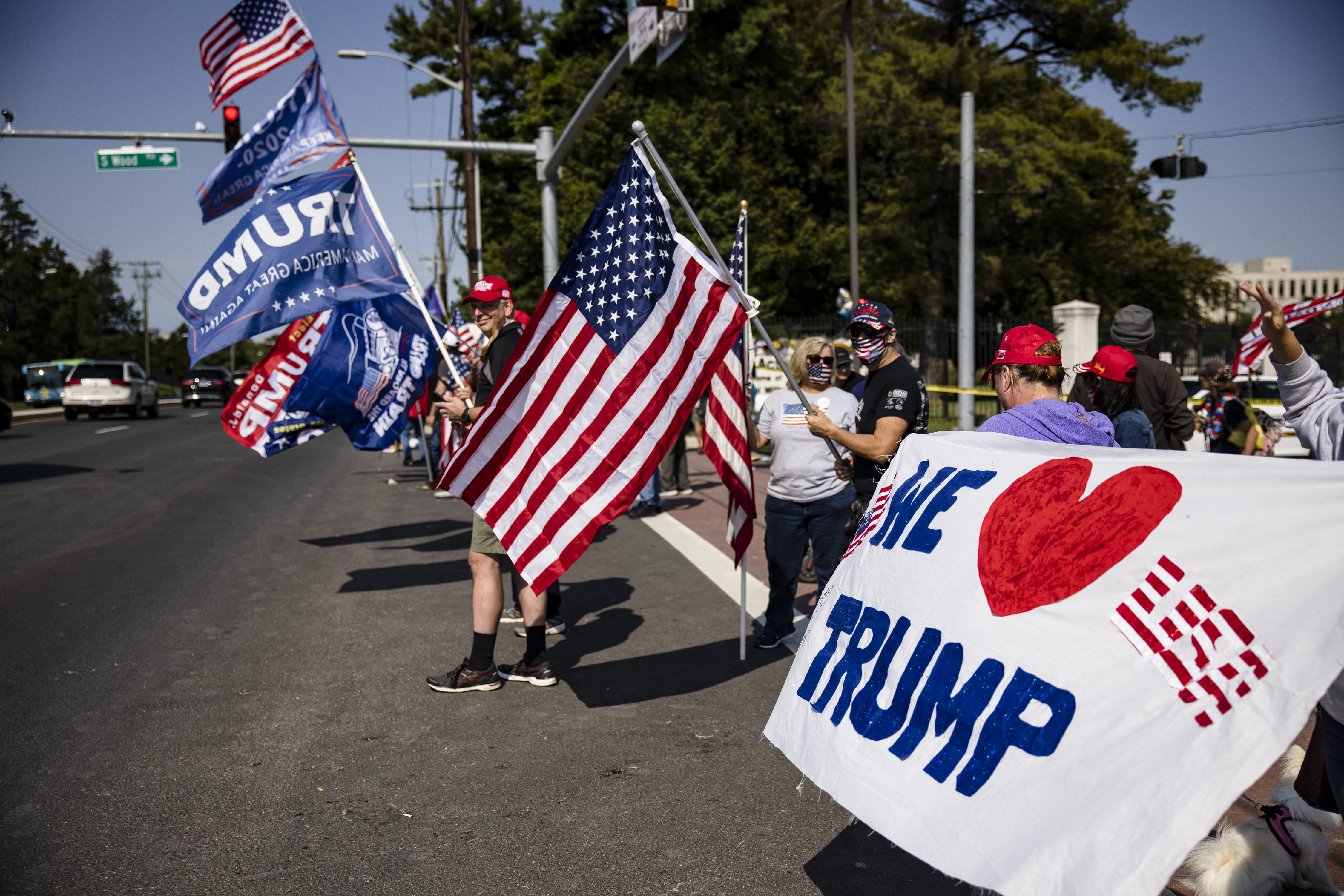 Donald Trump Greets Supporters Outside Of Hospital In Drive-By Photo-Op