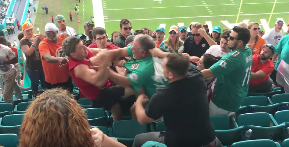 Watch Dolphins Fans And 49ers Fans Brawl In The Stands
