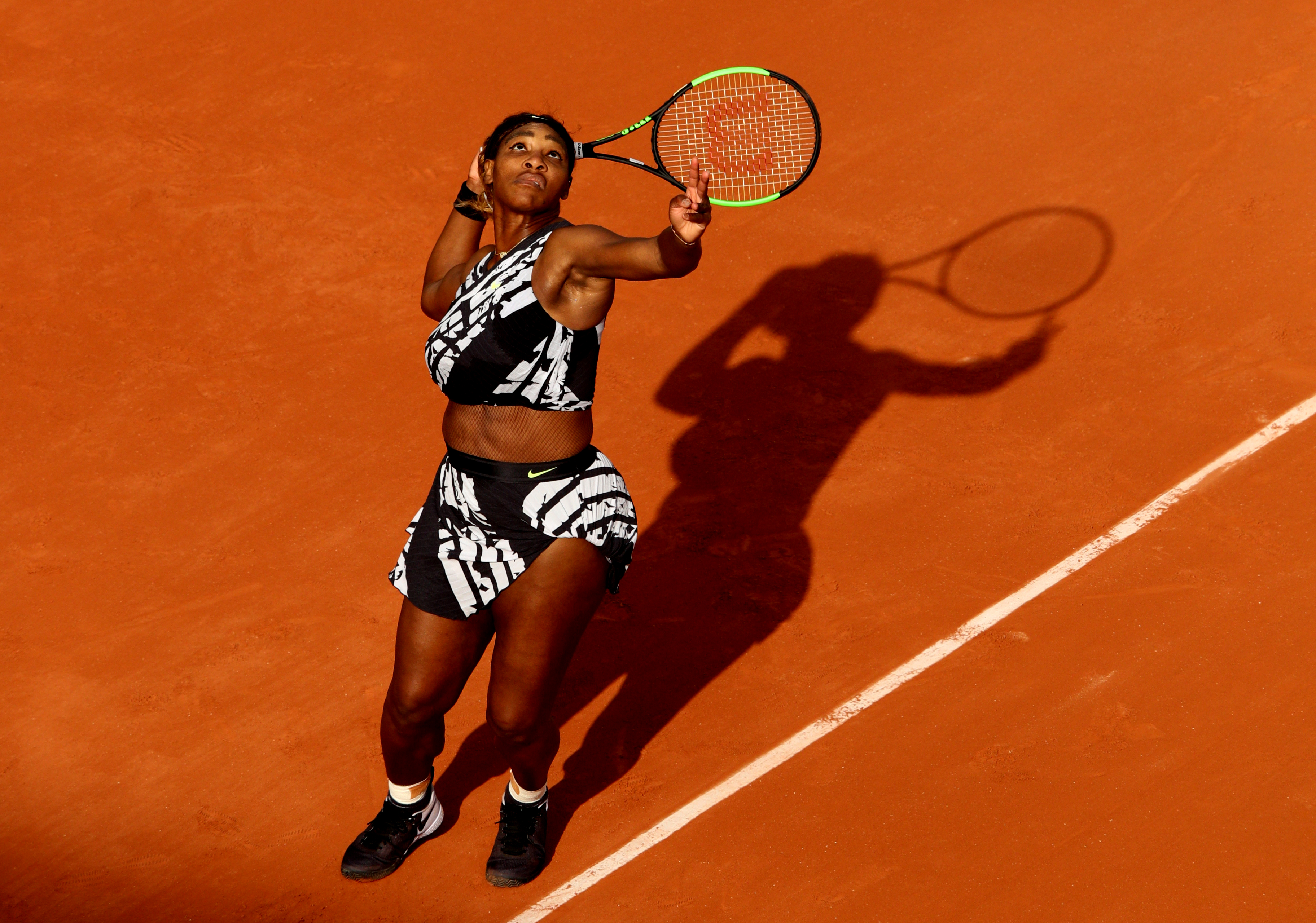Serena Williams Wins First Round of French Open in Cape Outfit Designed by Virgil  Abloh – Fashion Bomb Daily