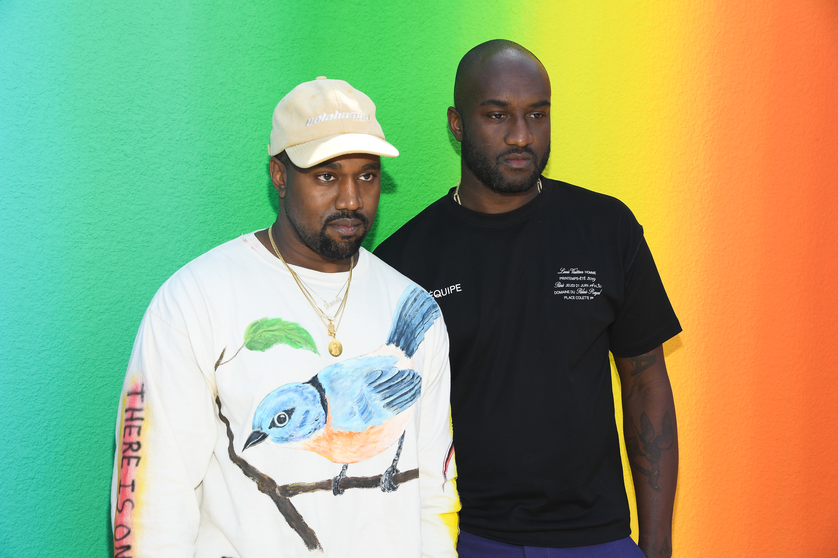 Virgil Abloh and Kanye West share an emotional hug at Paris