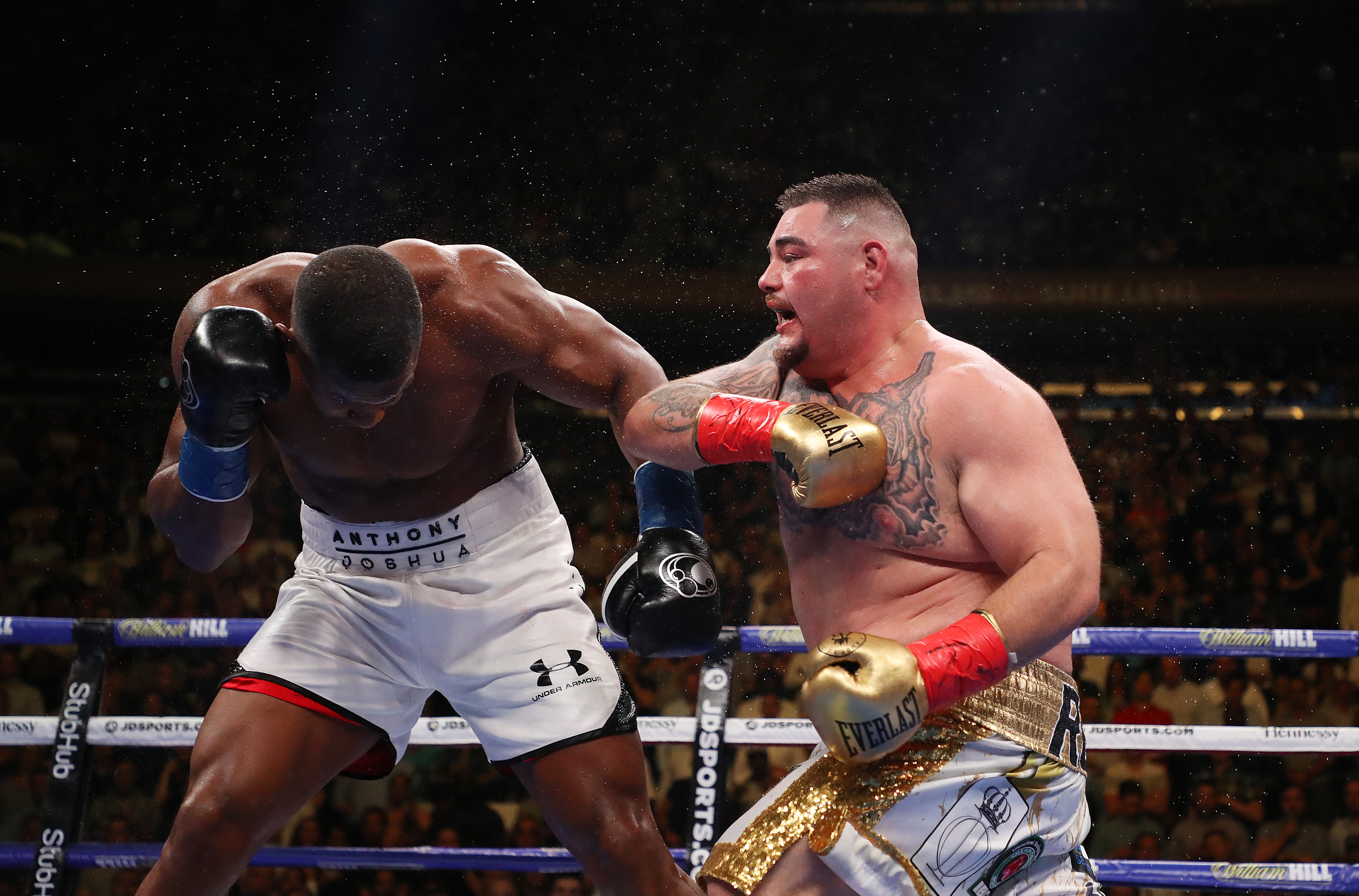 Andy Ruiz Playfully Smirks At Anthony Joshua During Stare Down: Watch