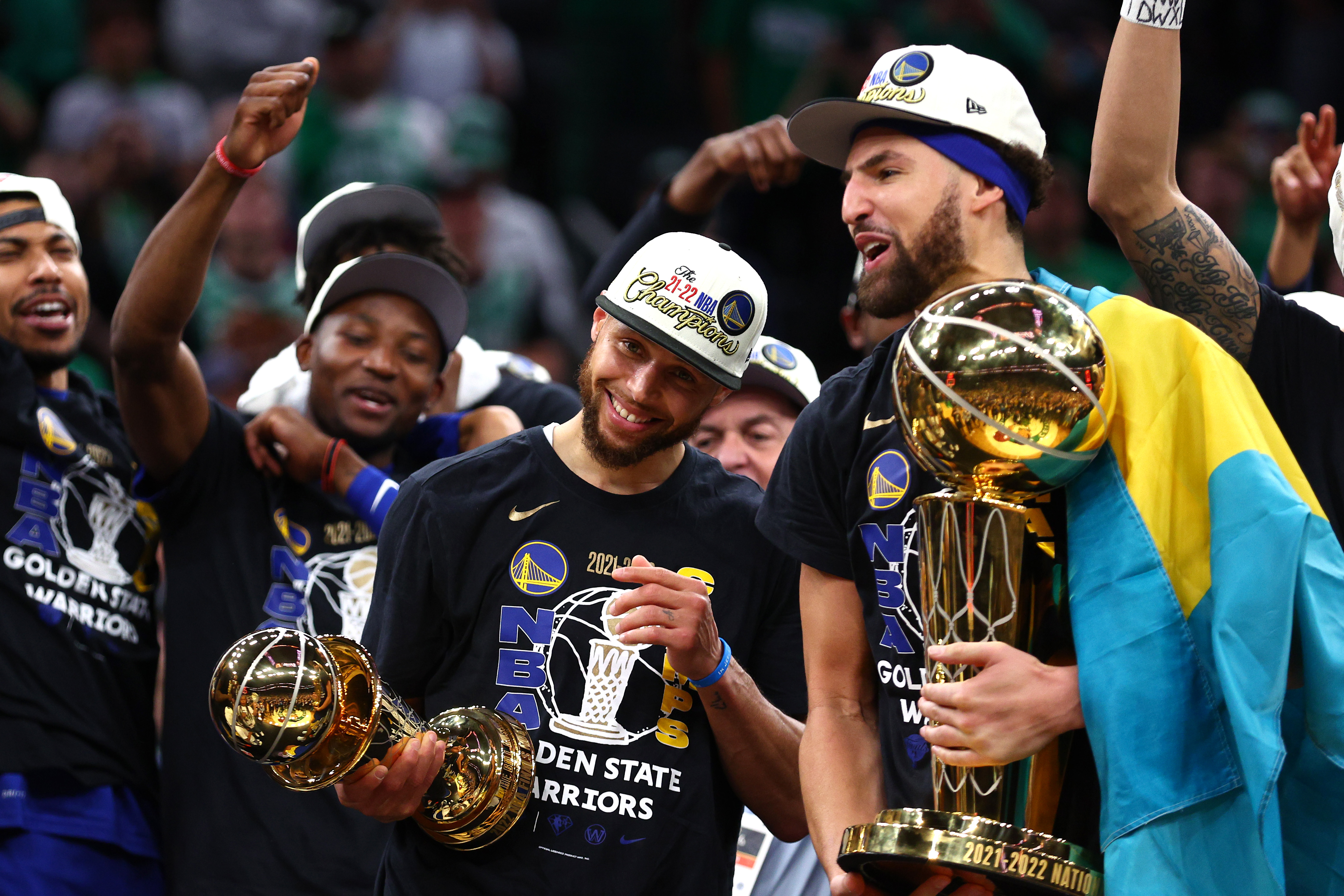 Steph Curry Reacts After Winning His First NBA Finals MVP Trophy