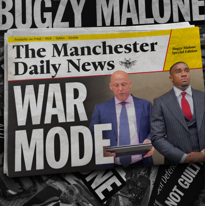 Rapper Bugzy Malone cleared after fracturing two men's jaws