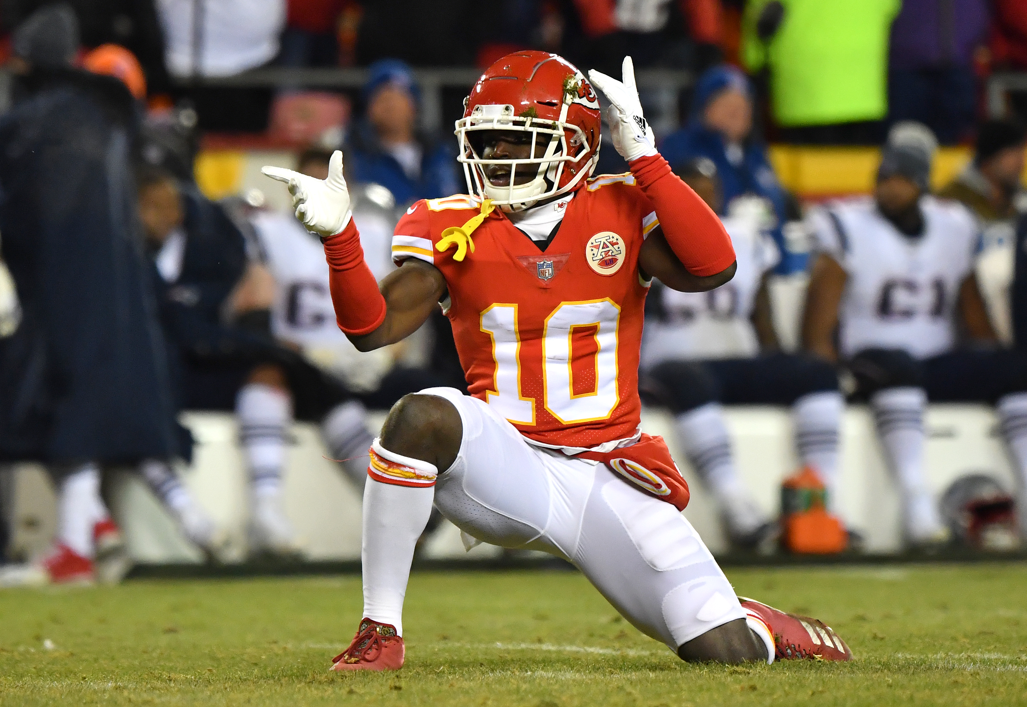 Kansas City Chiefs' Tyreek Hill is working to outrun past