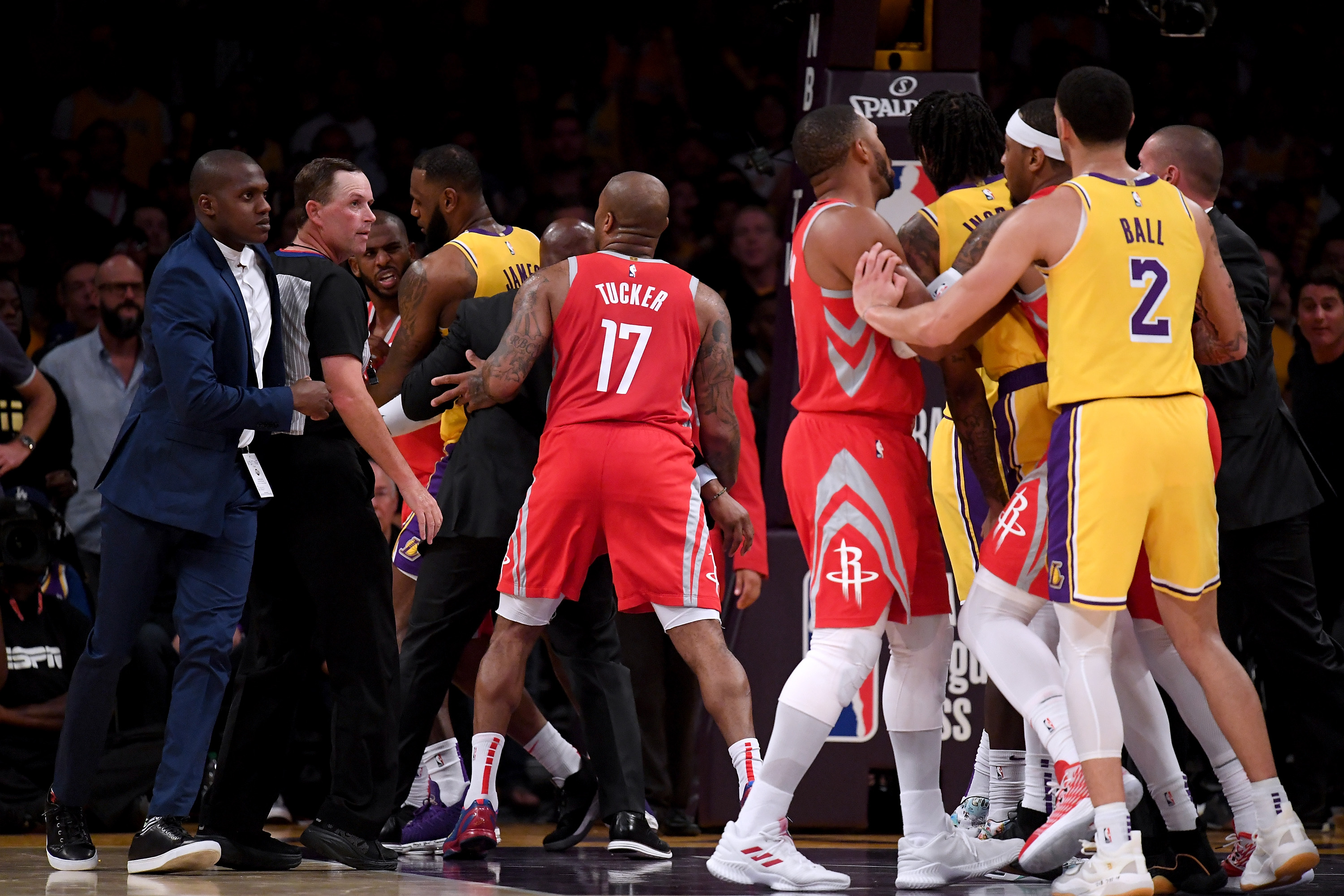 NBA Investigating Lakers-Rockets Brawl, Players Likely To Face Suspensions